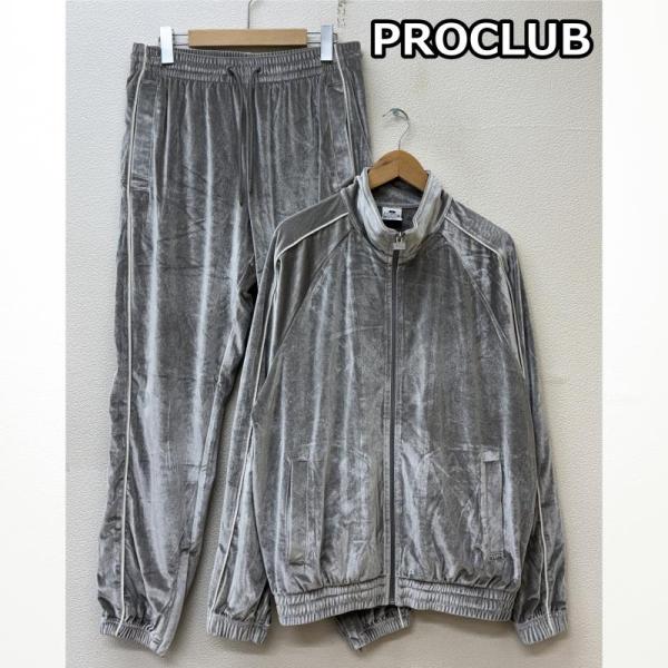 古着 PRO CLUB プロクラブ セットアップ ベロア トラック トップ