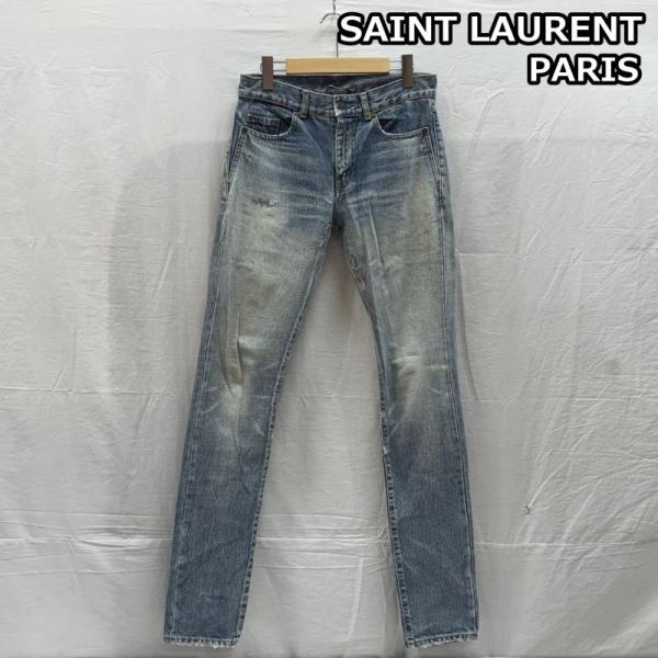 サンローランパリ タタキ リペア 加工 クラッシュ ダメージ デニム