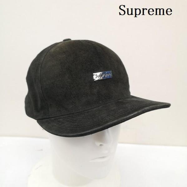 Supreme ブラック スエードキャップ シュプリーム」と「メゾン マルジェラ」のコラボな黒キャップ