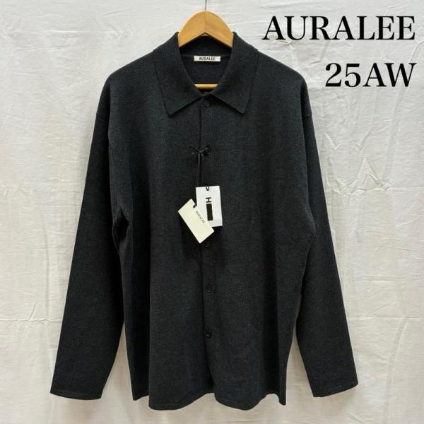 オーラリー 25AW HIGH TWIST WOOL KNIT SHIRT CARDIGAN ウール ニット