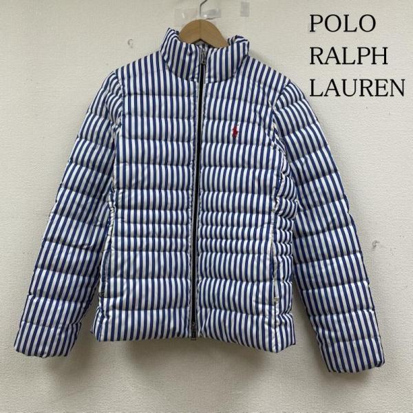美品！Polo Ralph Lauren ストライプ ダウンジャケット ポロラルフローレン ダウン ジャケット ジップアップ ブルゾン