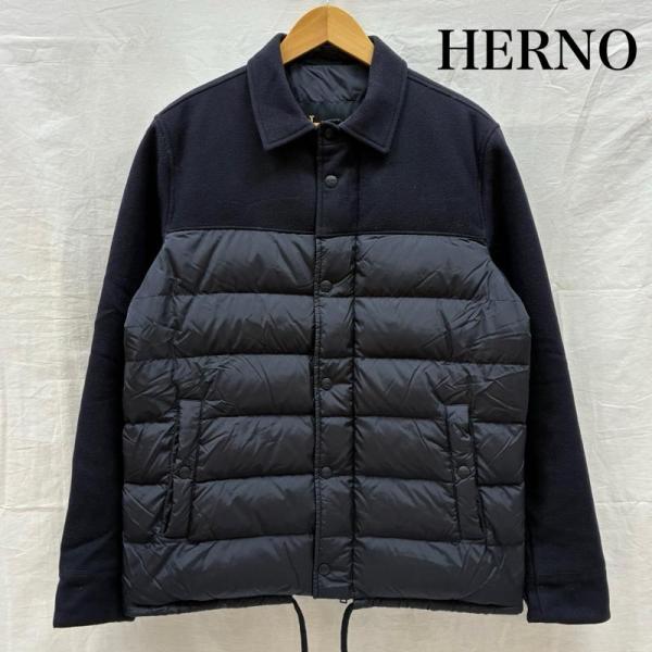 ヘルノ ウール ナイロン コンビ 切替 ダウンジャケット 50 50148794