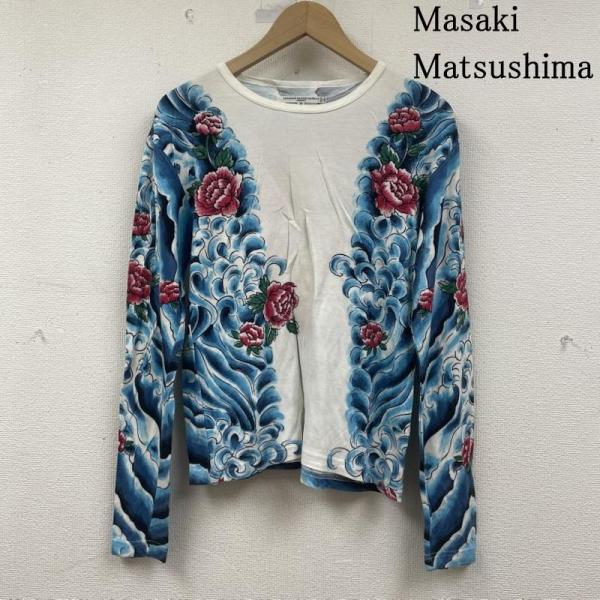 マサキマツシマ ロンT 長袖 Tシャツ クルーネック 総柄 和柄 プリント