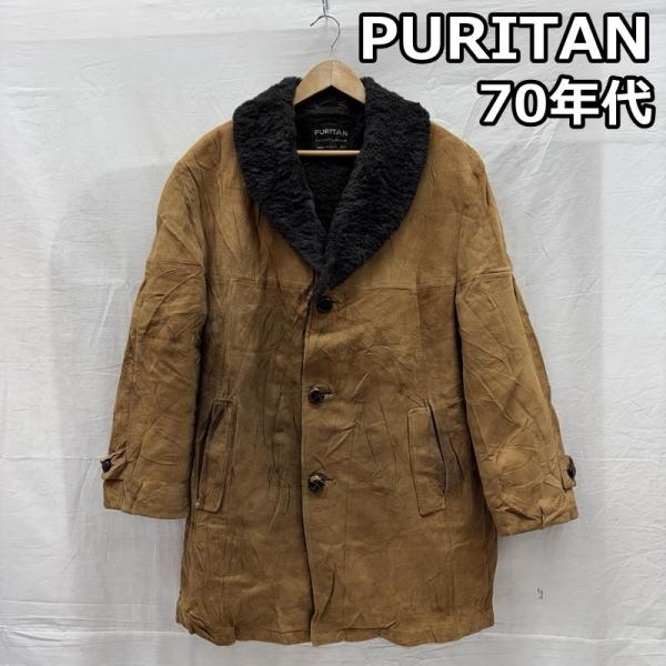 古着 PURITAN 70年代 ビンテージ USA製 スエードレザー 裏ボア くるみ