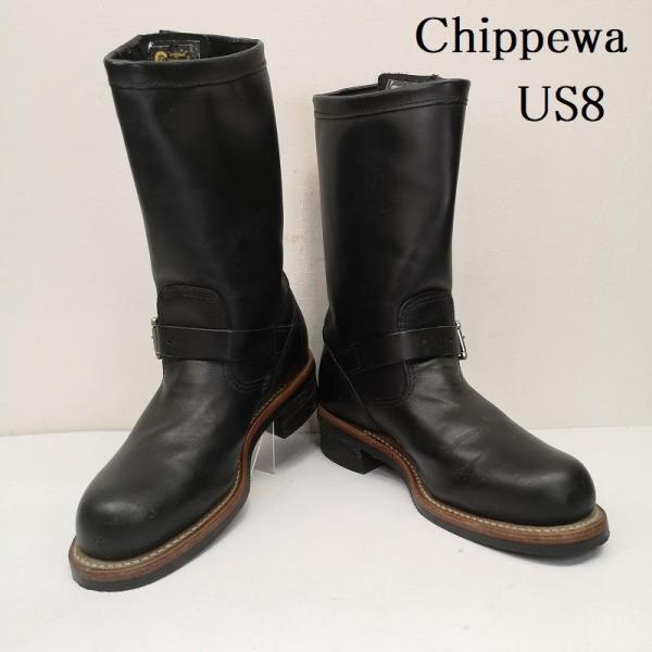 チペワ USA製 スチールトゥ エンジニア ブーツ ブラック コードバン