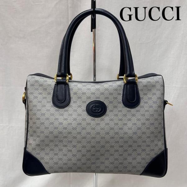 GUCCI グッチ GG ボストン オールドグッチ 総柄 ミニボストン 大容量 GUCCI（グッチ） オールドグッチ マイクロGG GG柄 ミニボストンバッグ
