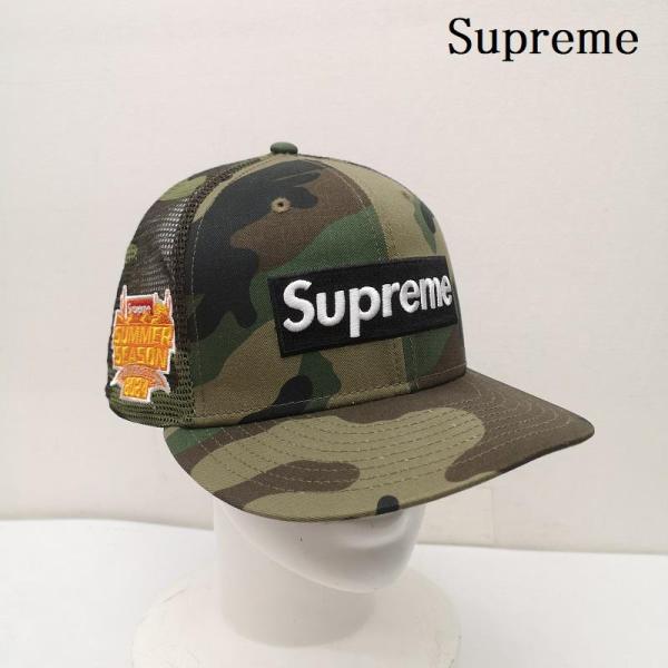 Supreme 迷彩メッシュキャップ シュプリーム 24SS Box Logo Mesh Back New Era Woodland Camo