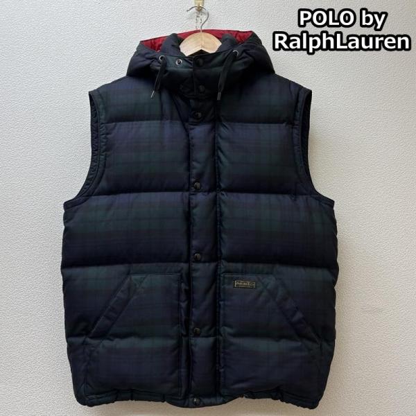 ポロバイラルフローレン ベスト レザー 本革 ヨーク チェック M ポロ