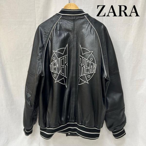 ZARA（ザラ） オールレザースタジャン black US:XL XL 50151755