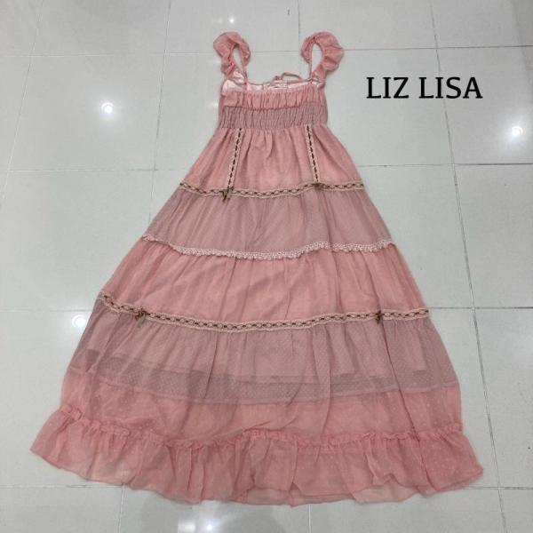 リズリサ 192-6009-0 ワンピース フリル リボン レース ピンク