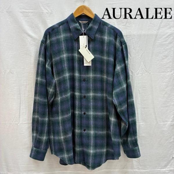 オーラリー 25AW AIRY WOOL CHECK SHIRT エアリー ウール チェック