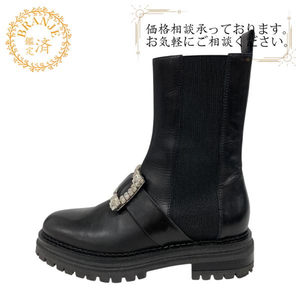 n*中様 超美品セルジオロッシサイドゴアブーツ ビジュー付き　定価¥210.10 Sergio rossi（セルジオロッシ） サイドゴア ブーツ BIKER PRINCE