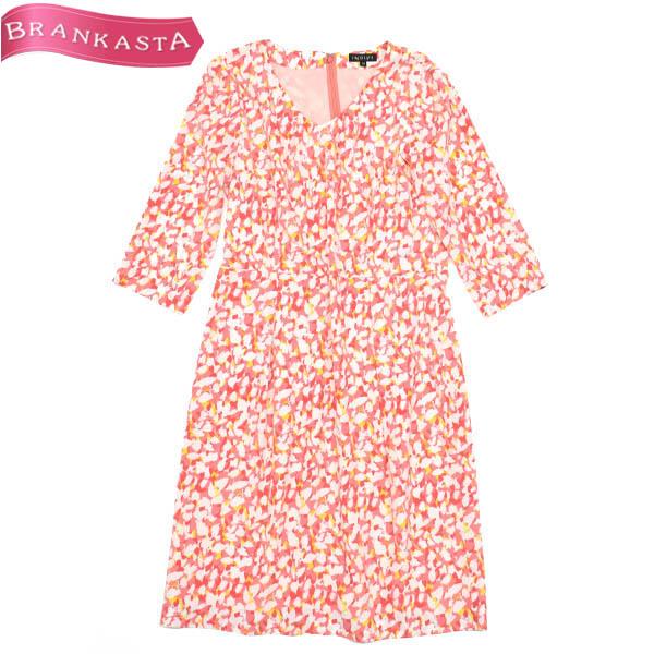 Indivi インディヴィ 総柄プリント ひざ丈 七分袖ワンピース 36 サーモンピンク マルチ 11 7迄限定 緊急sale 22na11 中古ブランドショップブランカスタ 通販 Yahoo ショッピング