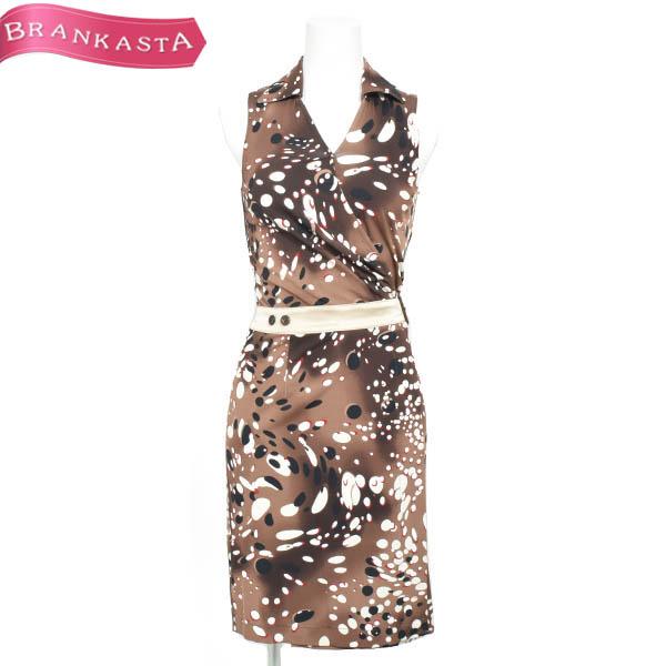 Paola Frani パオラ フラーニ ラップワンピース Ji 38 ドット柄風 ノースリーブ ブラウン 週末sale 大幅値下げ 22mx28 中古ブランドショップブランカスタ 通販 Yahoo ショッピング