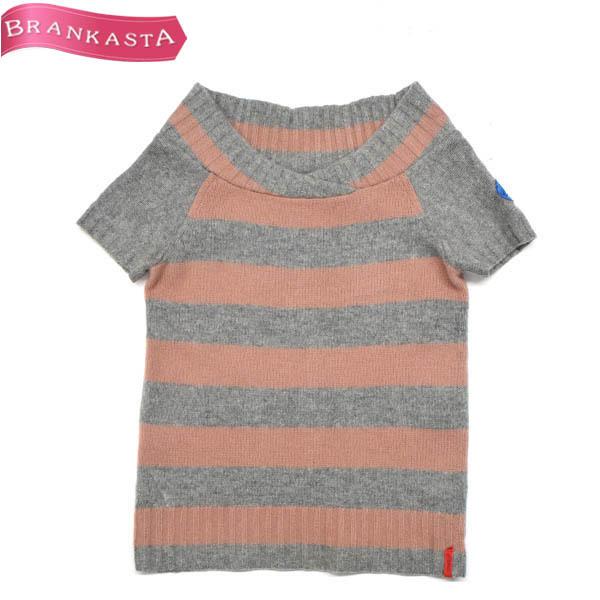 フィフティファイブディーゼル 半袖ニット ボーダー柄 M相当 グレー