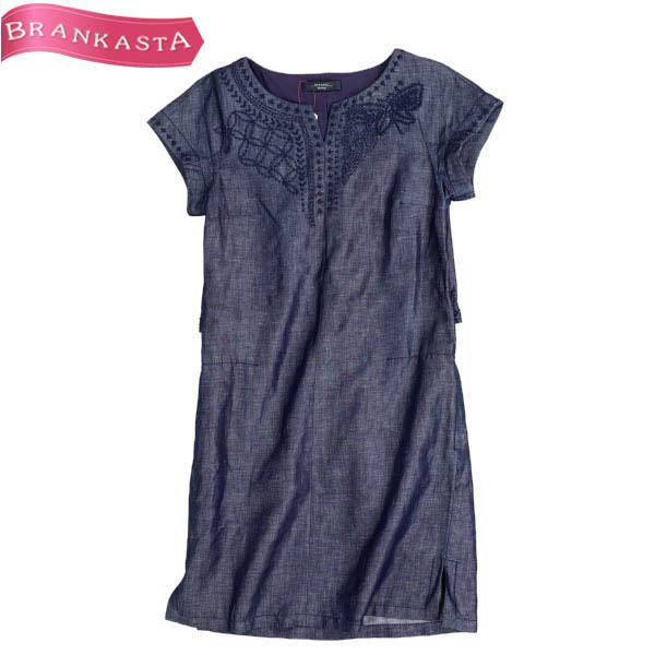ウィークエンド マックスマーラ ワンピース 40 M ダンガリー ひざ丈 半袖 キーネック ネイビー Weekend Max Mara 美品 夏特大 Sale 7 31 23 59迄 41dd22 中古ブランドショップブランカスタ 通販 Yahoo ショッピング
