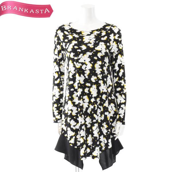 ヒロコビス ワンピース ひざ丈 9 M 五分袖 カットソー プリント柄 レディース 黒 白 マスタードイエロー Hiroko Bis 9 26 1 59迄 最大34 5 還元 23sb 中古ブランドショップブランカスタ 通販 Yahoo ショッピング