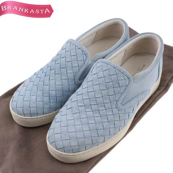 ボッテガヴェネタ イントレチャート スリッポン 靴 36 23cm相当 スエード レディース パステルブルー Bottega Veneta 72h限定クーポン有 10 付与 31ra37 中古ブランドショップブランカスタ 通販 Yahoo ショッピング