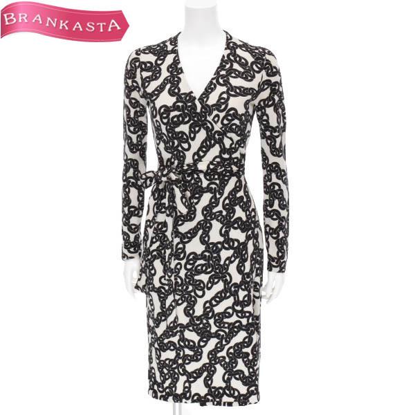 ダイアンフォンファステンバーグ ラップワンピース カシュクール ミモレ丈 Xs相当 チェーン柄 Diane Von Furstenberg 期間限定 割引sale 5 13迄 41ab08 中古ブランドショップブランカスタ 通販 Yahoo ショッピング