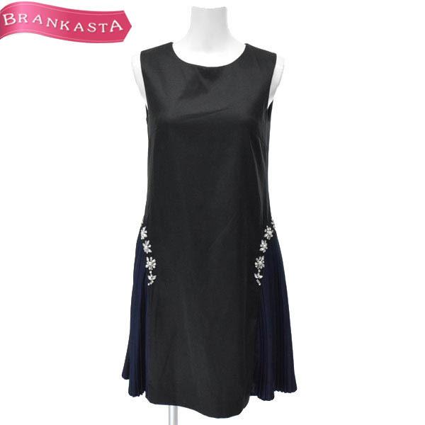 チェリーアン ワンピース ひざ丈 F M相当 ノースリーブ 花型ビジュー レディース 黒 紺 Cherry Ann 美品 定価8千 11 22迄プレ会員40 Off 41fn25 中古ブランドショップブランカスタ 通販 Yahoo ショッピング