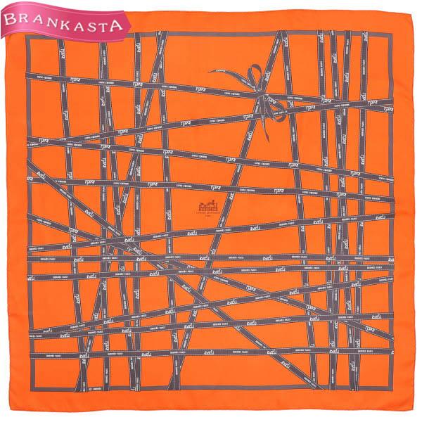 美品】HERMES/エルメス カレ90 ボルデュック スカーフ リボン柄 シルク