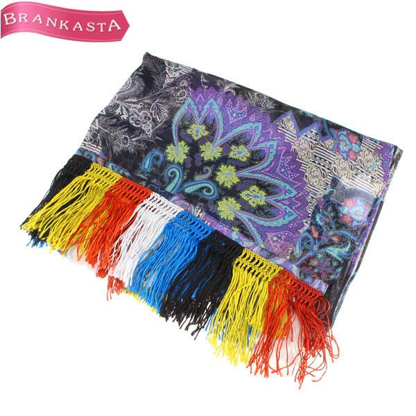 エトロ ストール ショール スカーフ ペイズリー柄 花柄 フリンジ