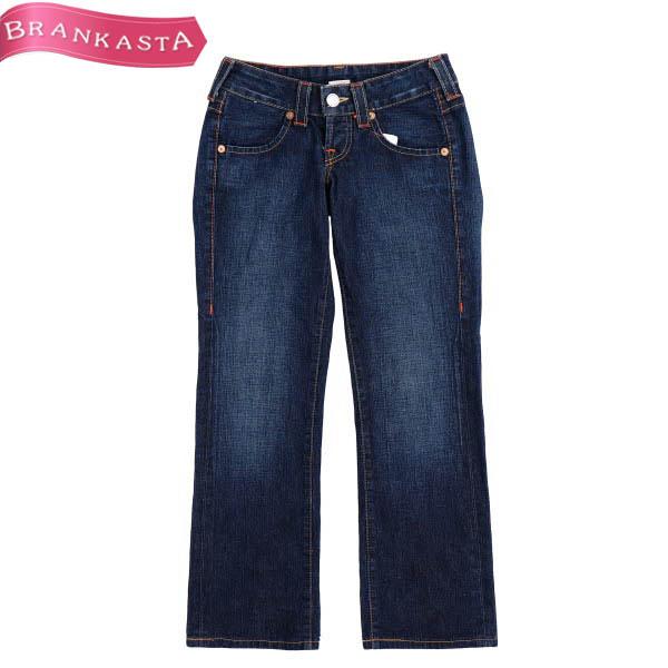 トゥルーレリジョン ジーンズ デニム パンツ 24 XS相当 ローライズ ボタンフライ レディース インディゴ TRUE RELIGION 51CK52