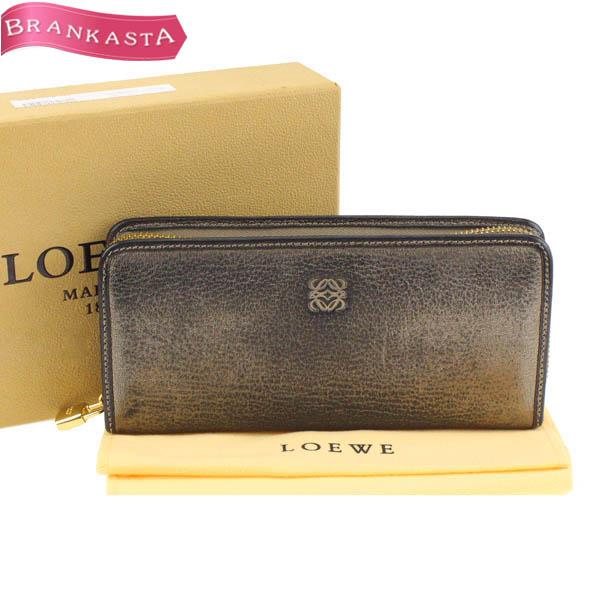 ロエベ ラウンドファスナー長財布 アナグラム ロゴ レザー 本革