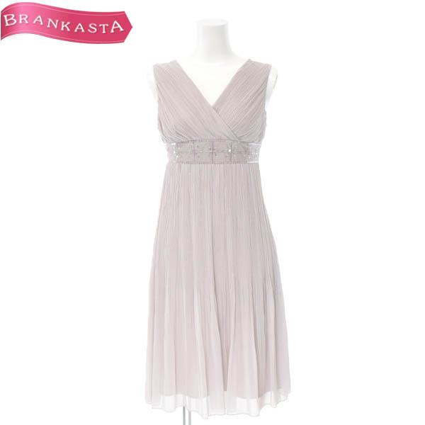 23区アプロディール 23区applaudir ワンピース ミモレ ミディ丈 ノースリーブ カシュクール エンパイア プリーツ 34 ピンクベージュ系 中古 レディース Xs 春夏 23rl10 ブランカスタオンラインショップファースト