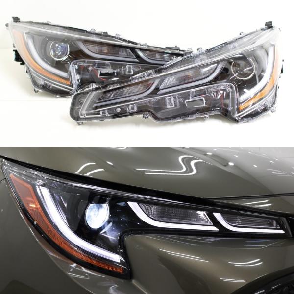 トヨタ カローラ ツーリング 左右LEDヘッドライト 美品 磨き済み カローラツーリング NRE210 純正 LED ヘッド