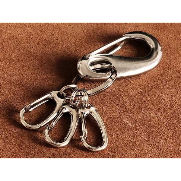 カラビナ付きシルバー金属キーホルダー 楽天市場】カラビナ 丸型 回転カン付き 27mm 【シルバー】 銀 10