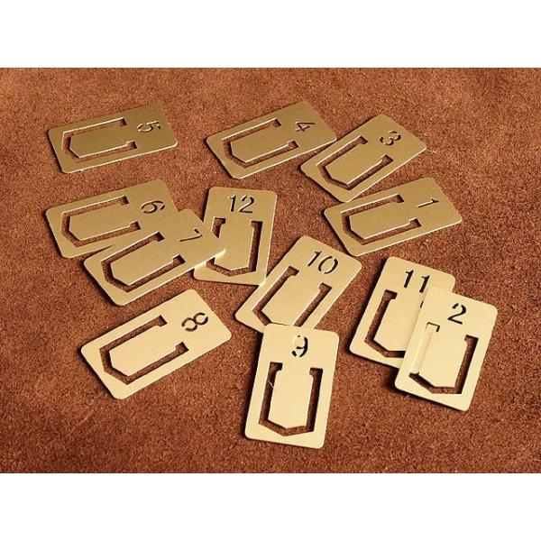 12個セット 真鍮 ブックマーカー（1〜12）しおり ブックマーク