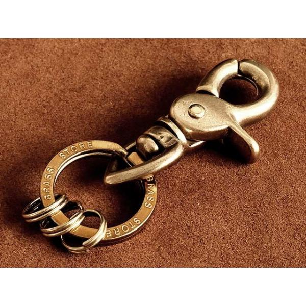 真鍮 レバーナスカン キーホルダー （変形デザイン オリジナル二重カン