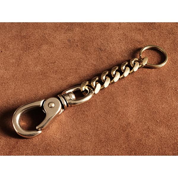 真鍮 喜平チェーン＋ナスカン キーホルダー（押しナスカン） ブラス