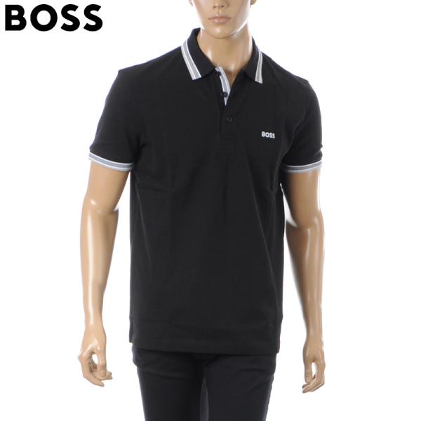 ヒューゴボス HUGO BOSS ポロシャツ メンズ 半袖 Paddy 550469055 レギュラーフィット コットンピケ 襟ロゴ ブランド スポーティ ゴルフ カジュアル ビジネス 快適 大きいサイズ 高級 おしゃれ 送料無料 BOSS（HUGO BOSS） ヒューゴボス HUGO BOSS ポロシャツ メンズ 半袖