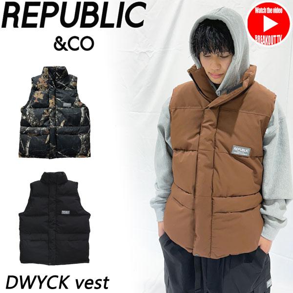【新品未使用】リパブリック 防水ダウンベスト スノーボードウェア ブラックL 24-25 REPUBLIC & CO/リパブリック TRAIL PULLOVER jacket