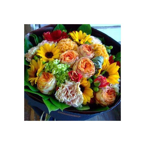 花束 おまかせブーケ 誕生日や記念日、発表会などにおススメのラウンドタイプの丸い花束