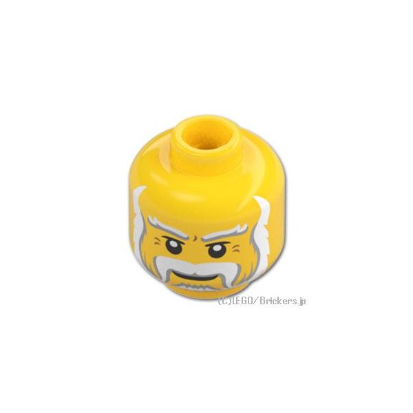 レゴ パーツ ばら売り #3626pb1004 ミニフィグ ヘッド - ふさふさ白ヒゲのおじいさん：イエロー | LEGOの部品