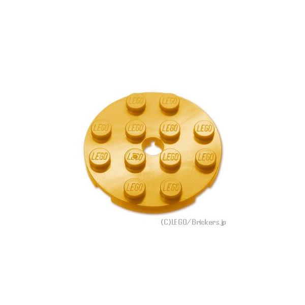 レゴ パーツ ばら売り #60474 プレート ラウンド 4 x 4 - ピンホール：パールゴールド | LEGOの部品