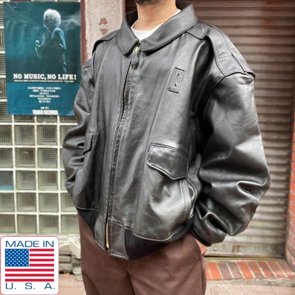 90's 本革　イタリア製　ダークブラウン　レザーフライトジャケット　50. 90's 本革 イタリア製 ダークブラウン レザーフライトジャケット