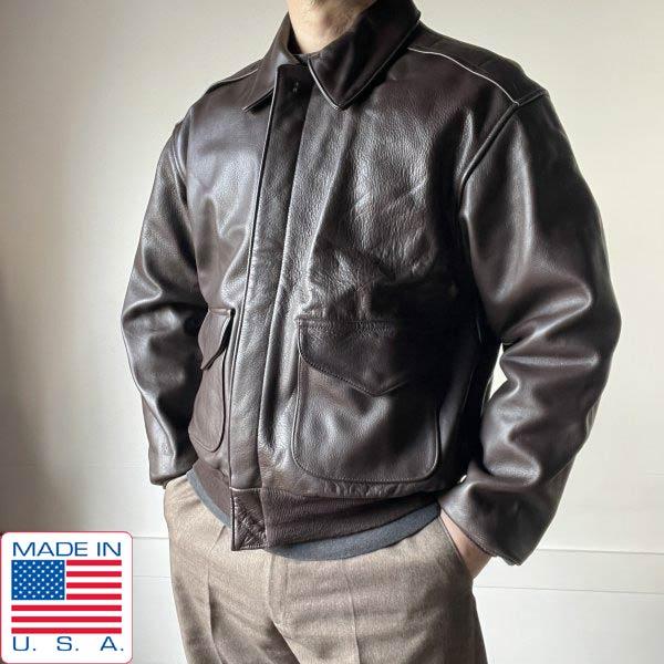 美品 90s USA製 US WINGS A-2 ホースハイド レザー ジャケット 40 L