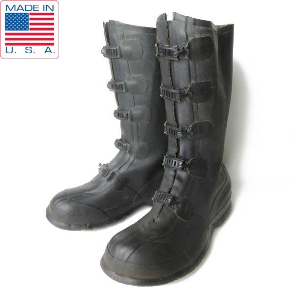 極美品 1967年製 USA製 実物 米軍 ラバー オーバーブーツ 黒 US9 27cm