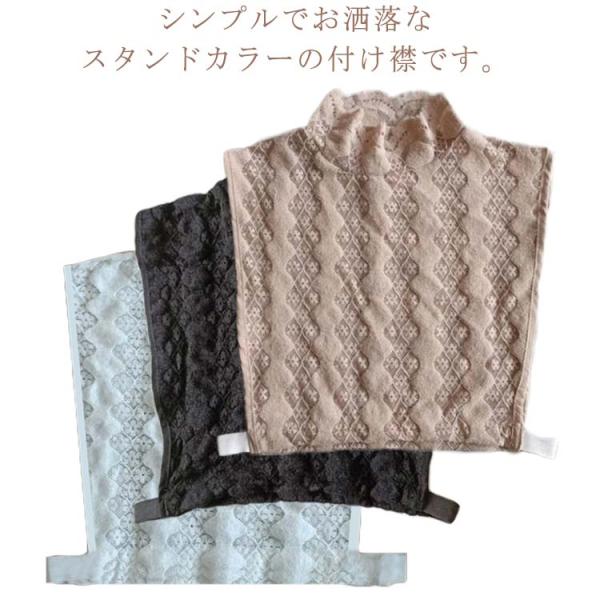 2枚セット 付け襟 レース つけ襟 レディース 花柄レース ハイネック 付け襟 重ね着 送料無料 華やか アクセント シンプル こなれ感 レース 上品