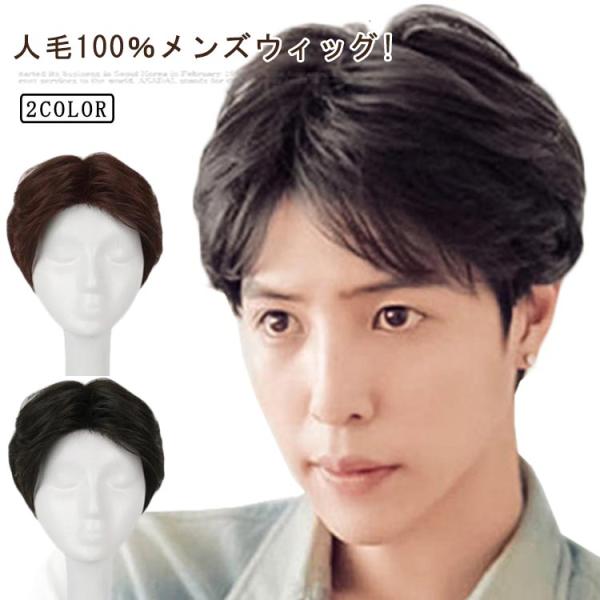 人毛100％ メンズウィッグ 男性用かつら メンズウイッグ 医療用ウィッグ ウィッグ メンズ ショート フルウィッグ 自然 黒髪 かつら フェザーショ