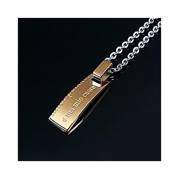ライオンハート レディース(メンズチェーン付)アクセサリー プレートタグ ステンレスネックレス ピンクゴールド(送料無料)04N147SL 国内正規品