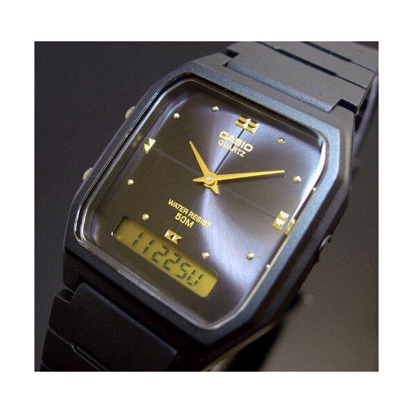 爆買 CASIO アナログ＆デジタルモデル カシオ ブラック AW-48HE-1A 海外モデル