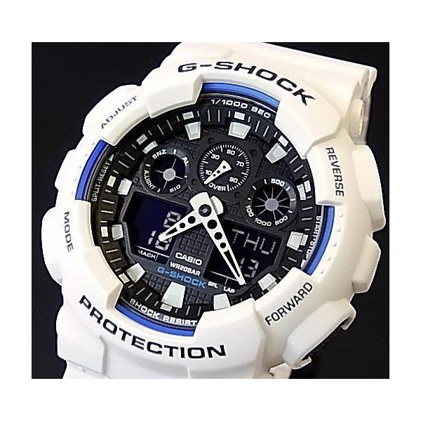 CASIO G-SHOCK カシオ Gショック アナデジ メンズ腕時計 ホワイトラバーベルト 海外モデル GA-100B-7A