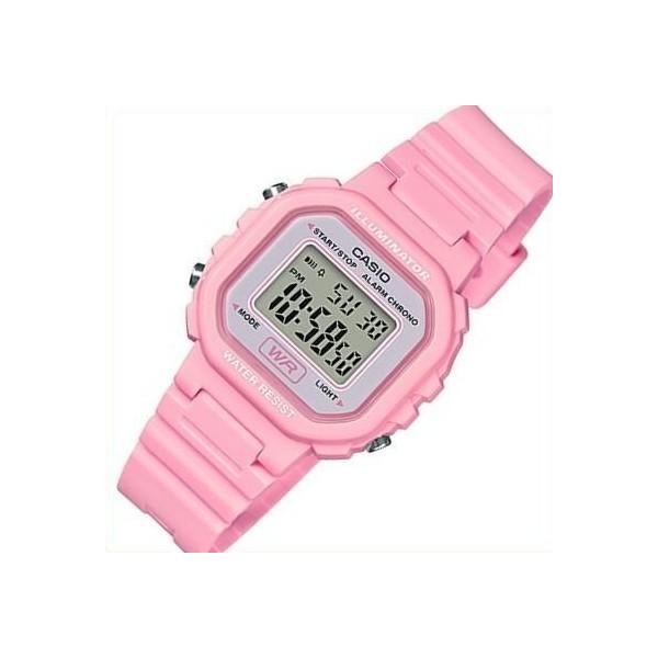CASIO Standard カシオ スタンダード アラームクロノ レディース腕時計 デジタル液晶モデル ラバーベルト ピンク 海外モデル LA-20WH-4A1