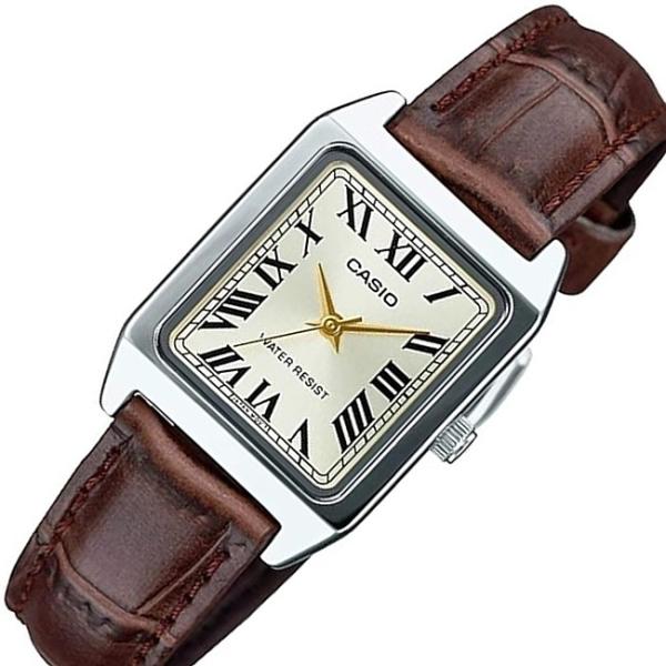 CASIO Standard カシオ スタンダード レディース腕時計 アナログモデル シャンパンゴールド文字盤 ブラウンレザーベルト 海外モデル LTP-V007L-9B