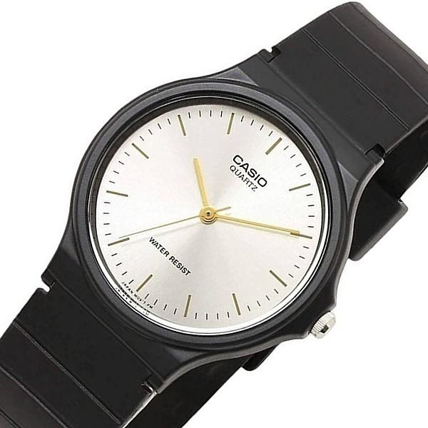 CASIO Standard カシオ スタンダード メンズ腕時計 ボーイズサイズ アナログクォーツ シルバー文字盤 ブラックラバーベルト MQ-24-7E2L 海外モデル